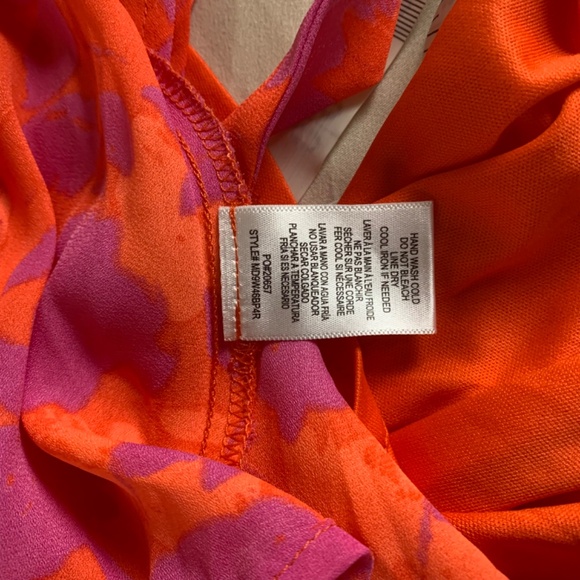 Bobeau‎ candy red & bright magenta wrap dress medium NWT - Picture 9 of 9